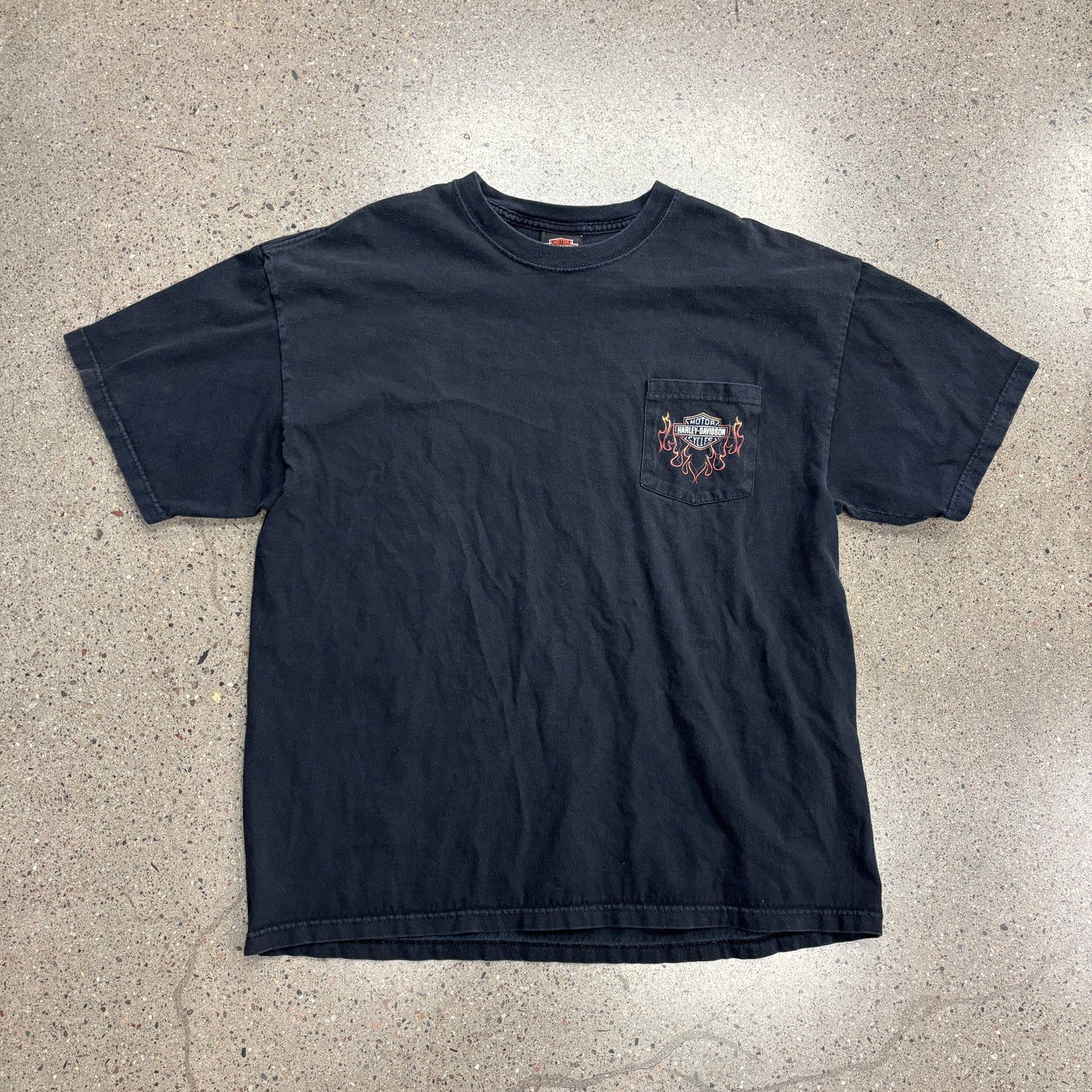 Vintage Harley Davidson Flame Pocket Shirt (XL)