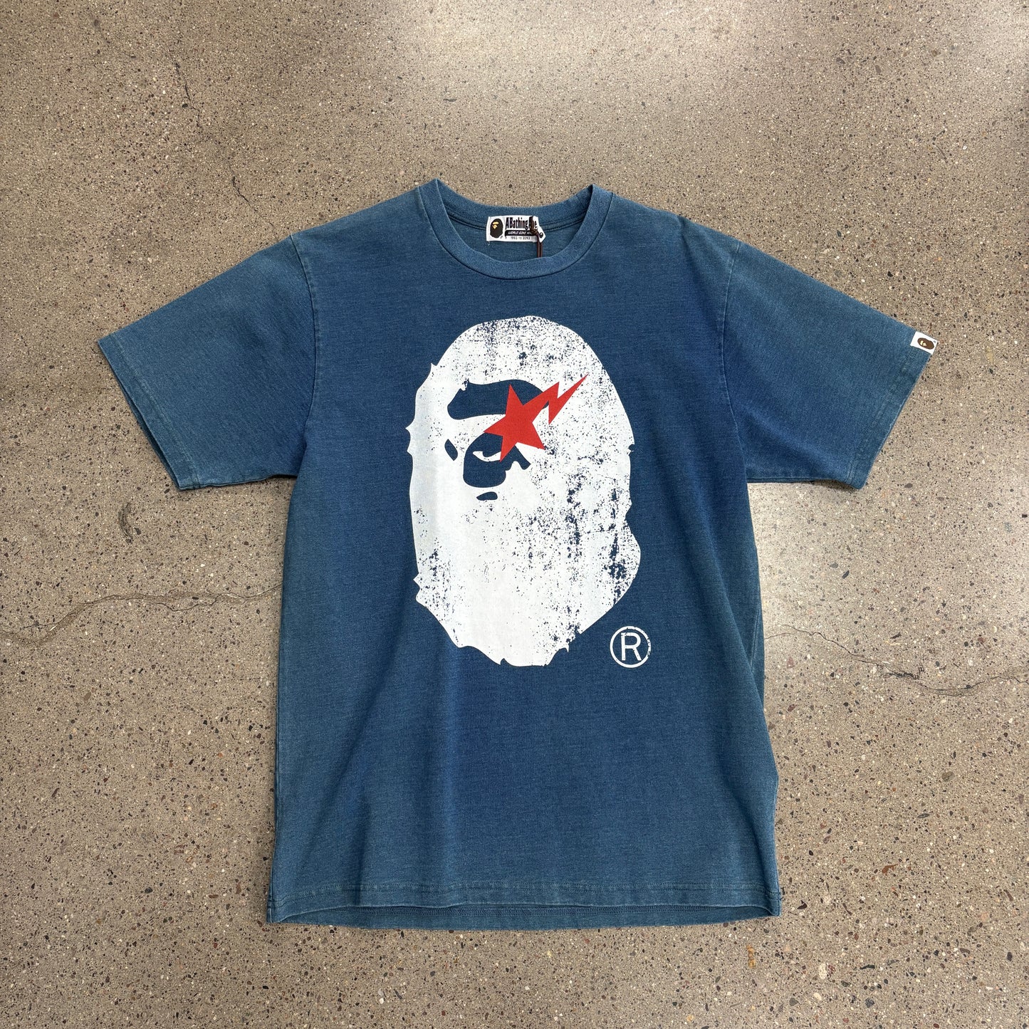 Bape Ape Head Bapesta Shirt Indigo