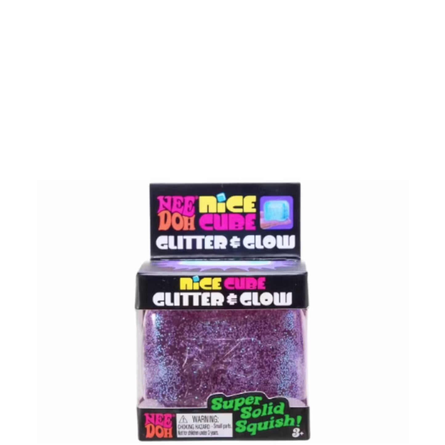 NeeDoh Nice Cube Glitter and Glow Squishy Fidget Toy