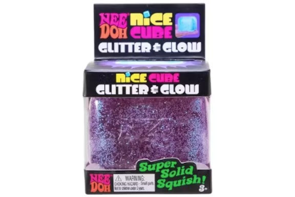 NeeDoh Nice Cube Glitter and Glow Squishy Fidget Toy