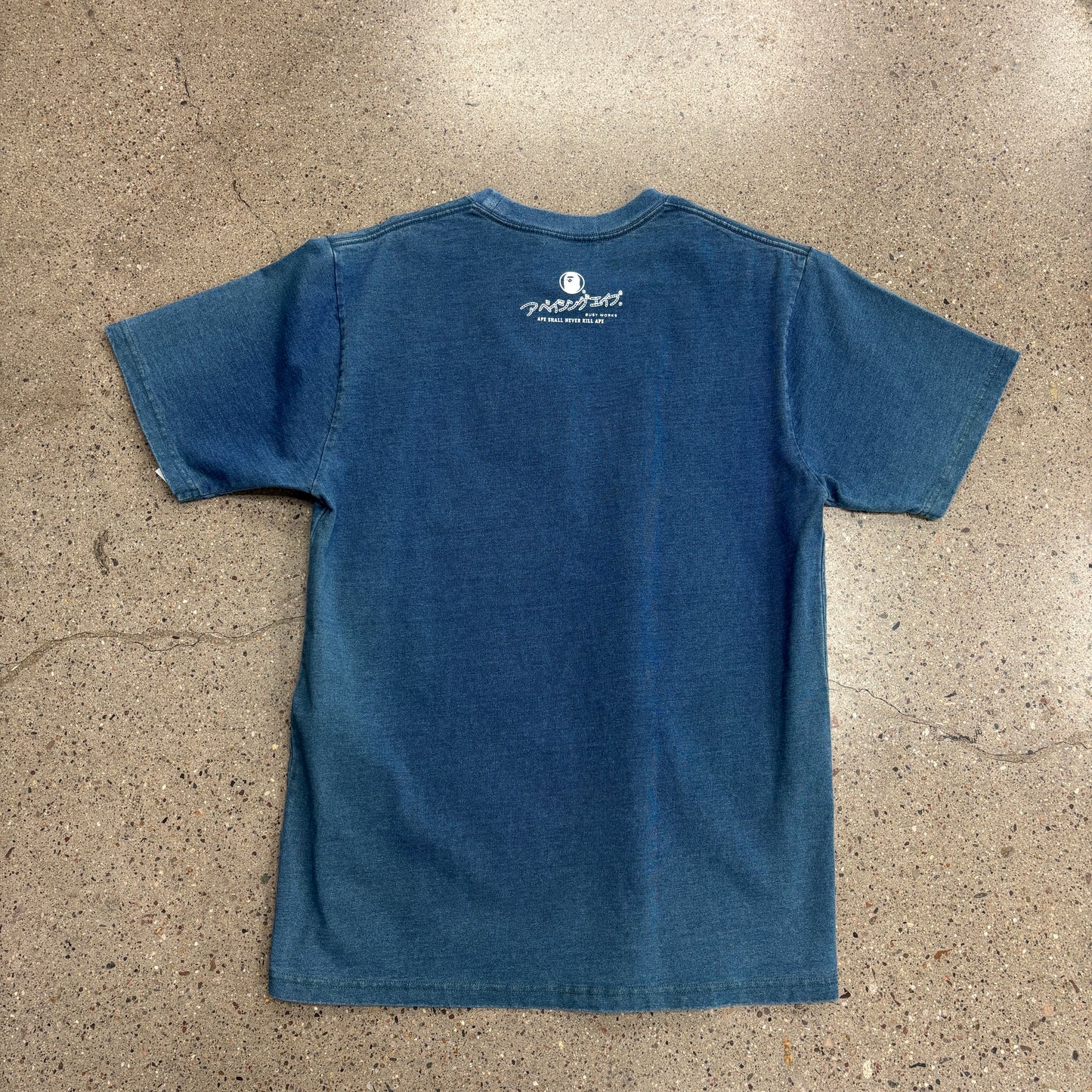 Bape Ape Head Bapesta Shirt Indigo