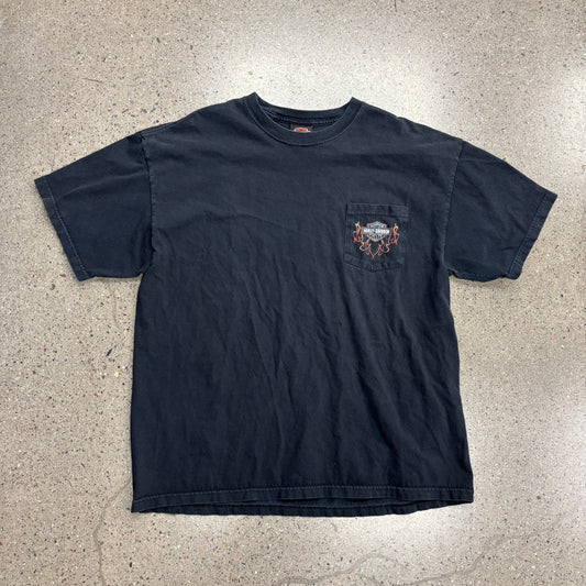 Vintage Harley Davidson Flame Pocket Shirt (XL)