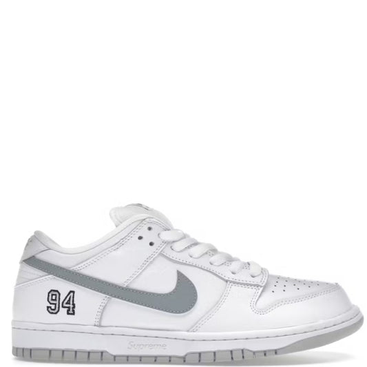 Nike SB Dunk Low Supreme 94 White Metallic Silver