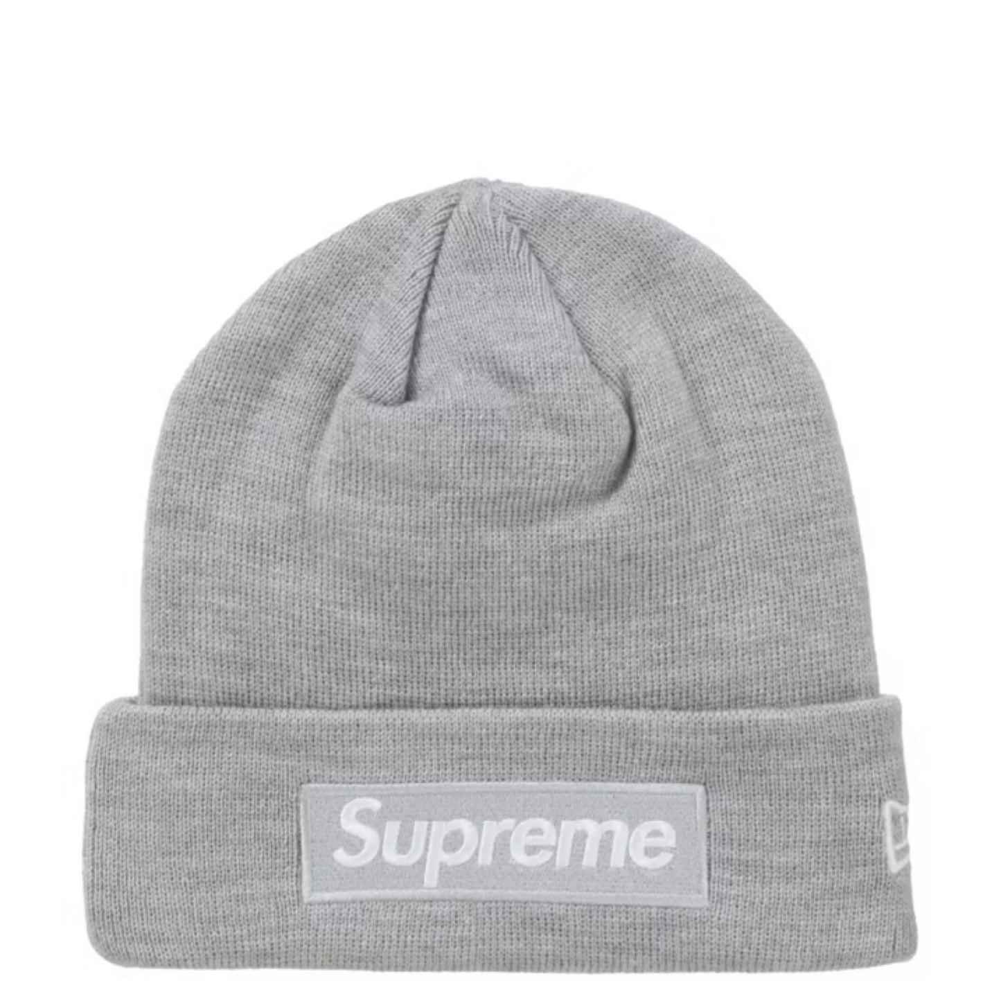 Supreme New Era Box Logo Beanie Heather Grey
