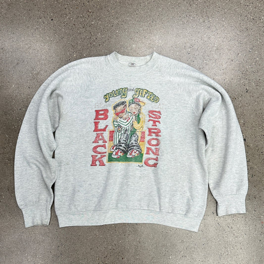 Vintage Black Strong Crewneck