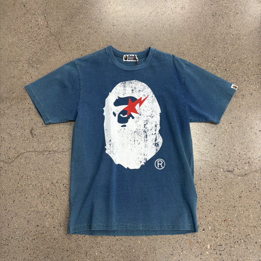 Bape Ape Head Bapesta Shirt Indigo