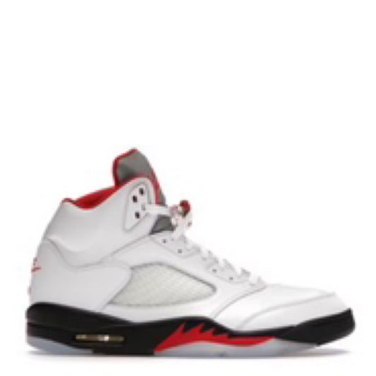 Jordan 5 Fire Red Silver Tongue