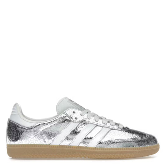 Adidas Samba Silver Metallic Cracked